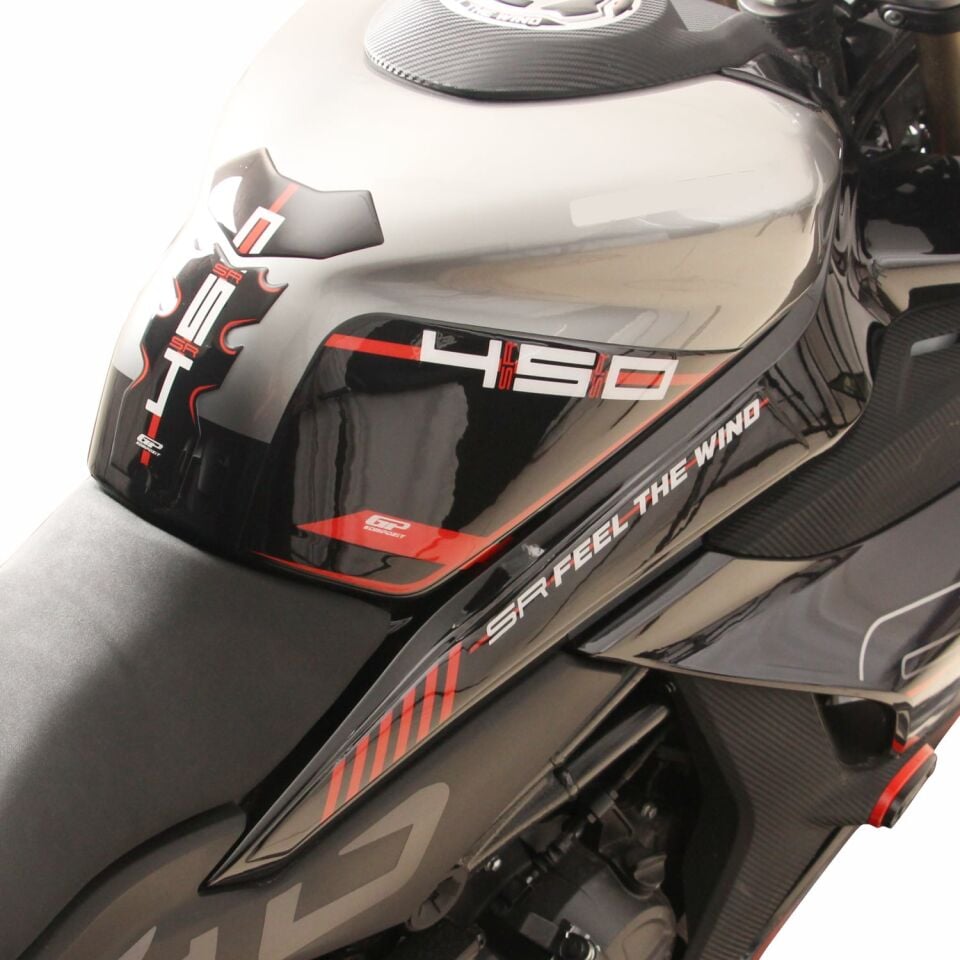 GP Kompozit CF Moto 450 SR 2023-2026 Uyumlu Tank Pad Seti Kırmızı