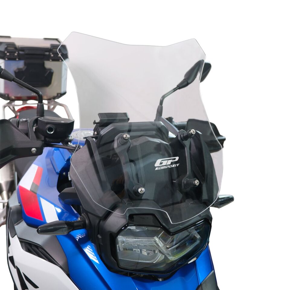 GP Kompozit BMW F 800 GS 2024-2025 Uyumlu Ön Cam Şeffaf 45 cm