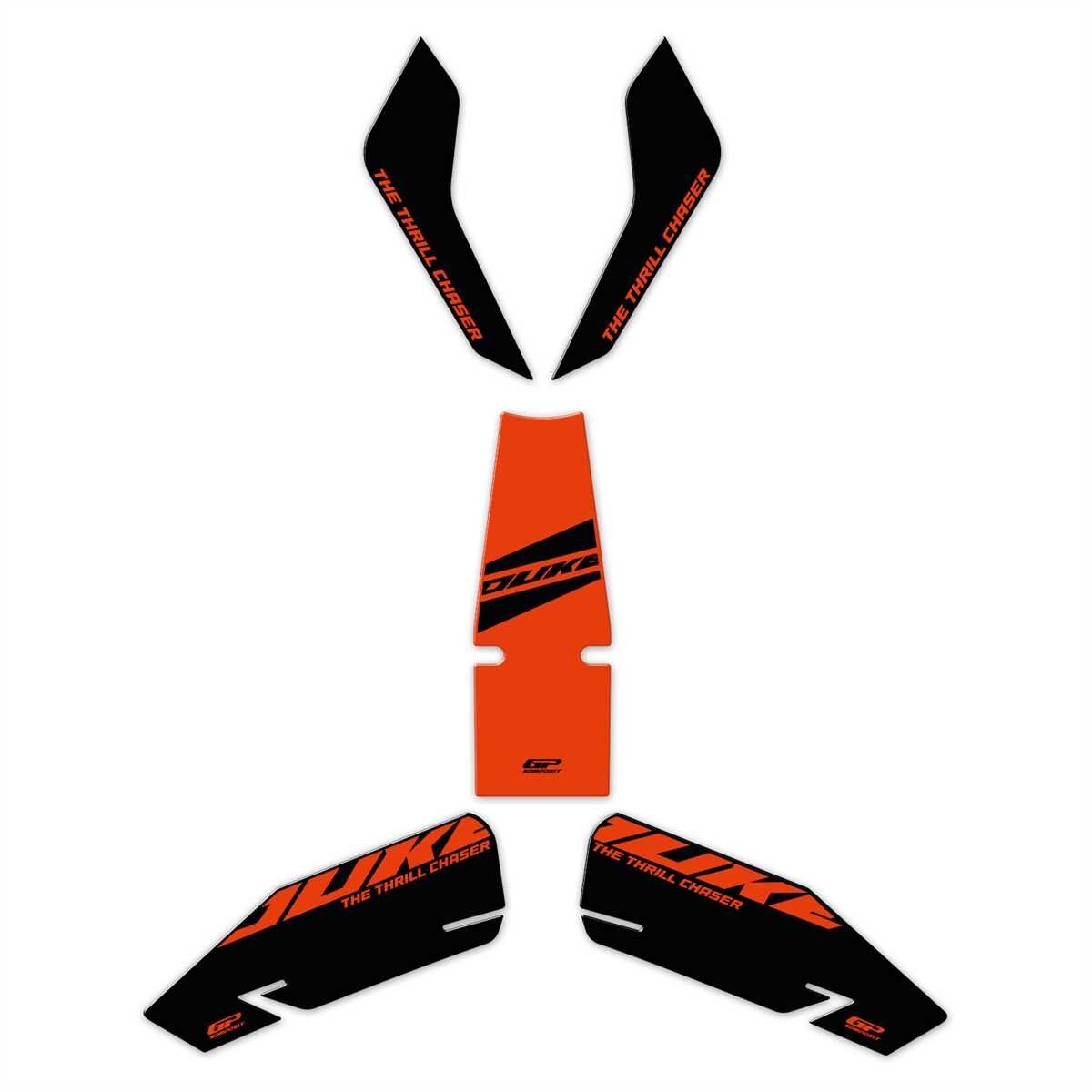 GP Kompozit KTM Duke 250 2024 Uyumlu Tank Pad Seti Turuncu