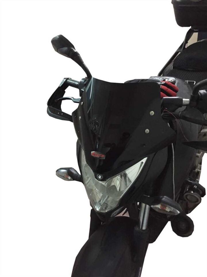 GP Kompozit Bajaj Pulsar NS 200 2011-2024 Uyumlu Spor Cam Siyah