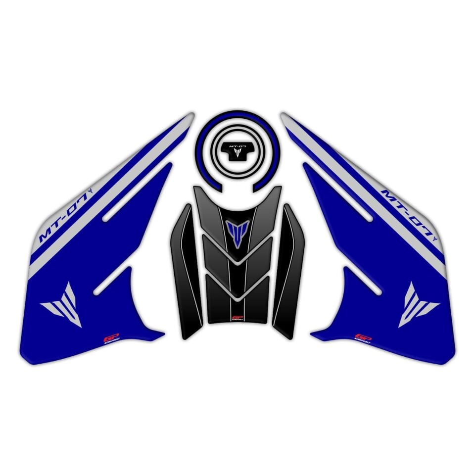 GP Kompozit Yamaha MT-07 2021-2024 Uyumlu Tank Pad Seti Mavi