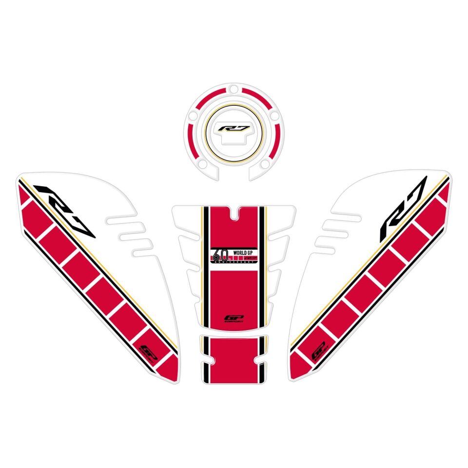 GP Kompozit Yamaha R7 2021–2024 Uyumlu Tank Pad Seti 60.Yıl