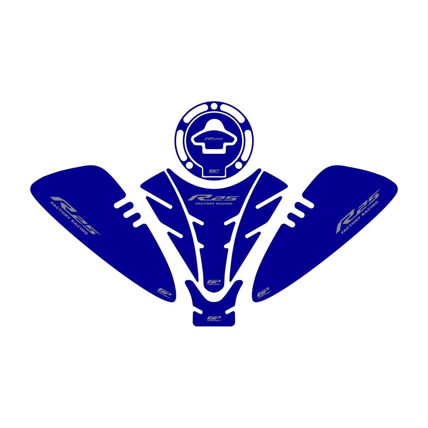 GP Kompozit Yamaha R25 2019-2026 Uyumlu Tank Pad Seti Mavi