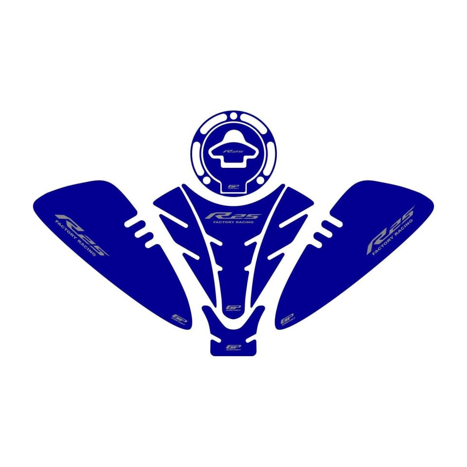 GP Kompozit Yamaha R25 2019-2026 Uyumlu Tank Pad Seti Mavi