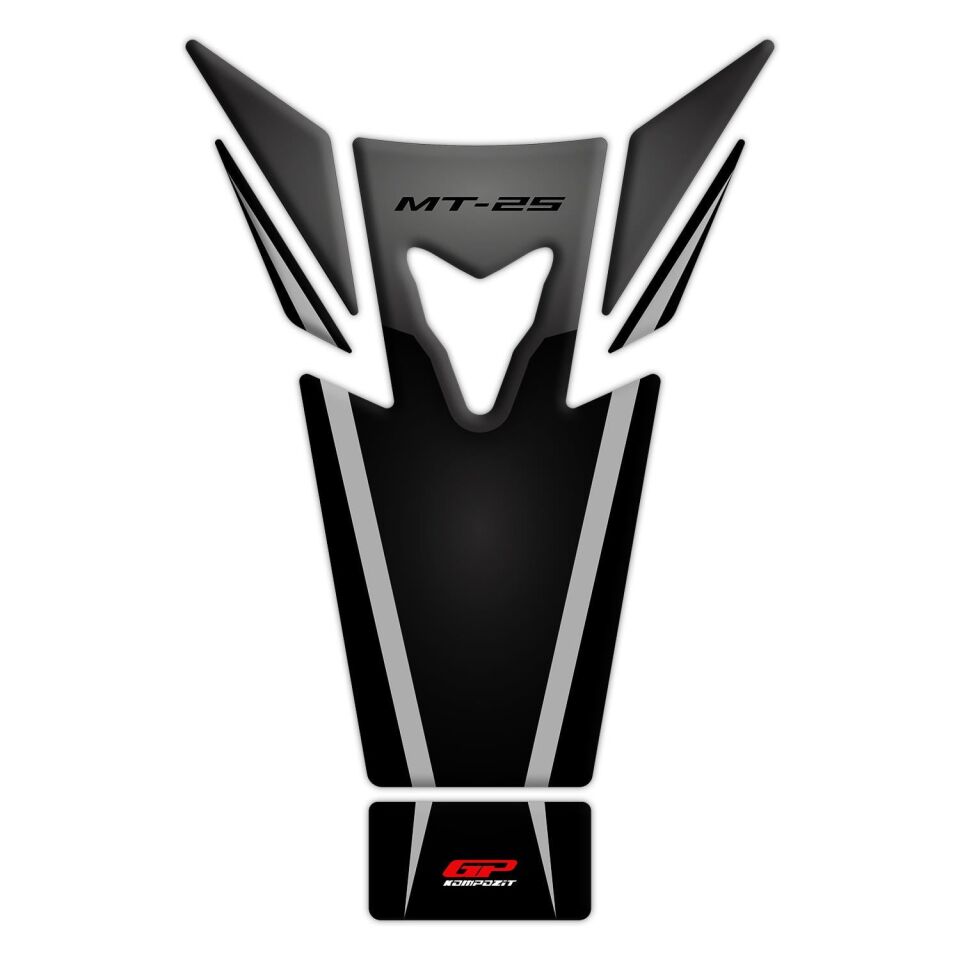 GP Kompozit Yamaha MT-25 2015-2019 Uyumlu Tank Pad Seti Siyah-Gri
