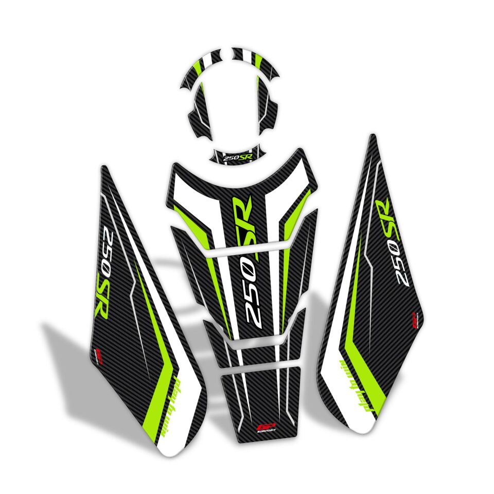 GP Kompozit CF Moto 250 SR 2020-2025 Uyumlu Tank Pad Seti Sarı