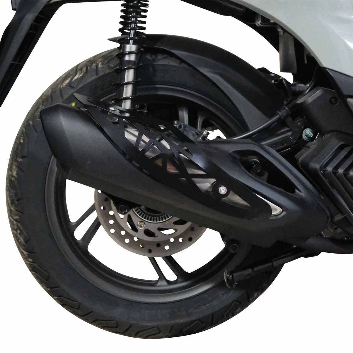 GP Kompozit Honda SH 125 2024 Uyumlu Egzoz Koruma Kapağı Siyah