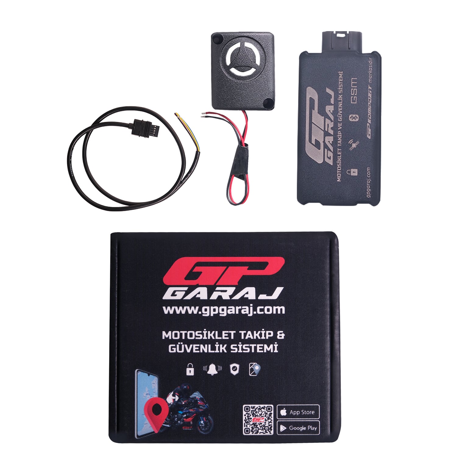 GP Garaj TKP001 Motosiklet Takip Ve Güvenlik Sistemi + Siren Alarm Modülü + 1 Yıllık Lisans
