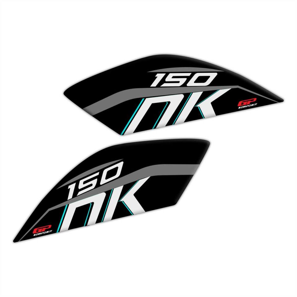 GP Kompozit CF Moto 150 NK 2016-2022 Uyumlu Tank Pad Seti Siyah-Turkuaz
