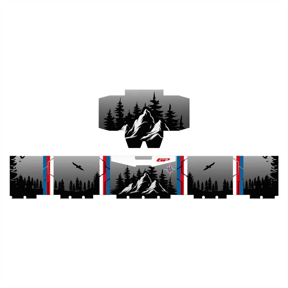 GP Kompozit DSN06 57 lt Alüminyum Motosiklet Çanta Uyumlu Sticker