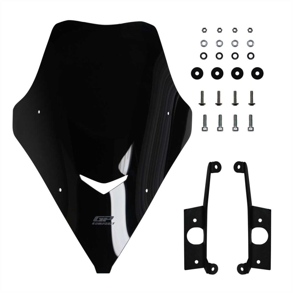 GP Kompozit SYM Jet X 125 2022-2024 Uyumlu Kısa Ön Cam Siyah