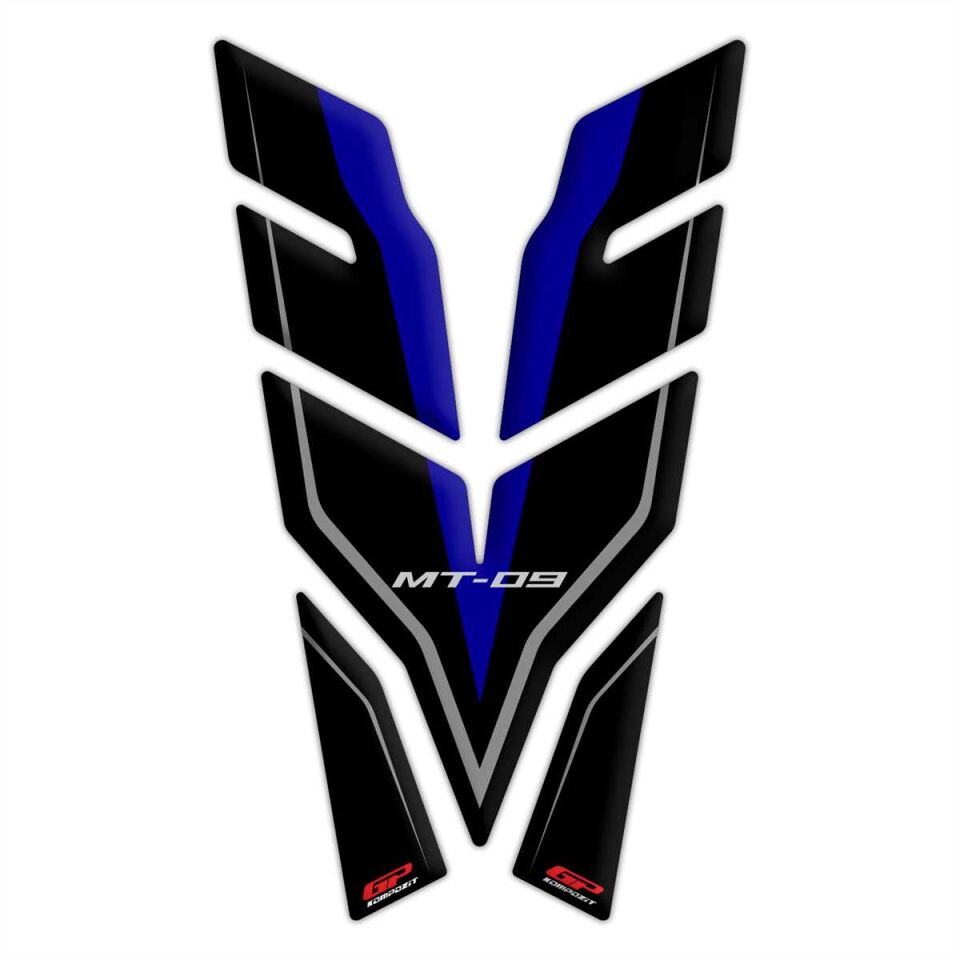 GP Kompozit Yamaha MT-09 2021-2023 Uyumlu Tank Pad Seti Siyah-Mavi