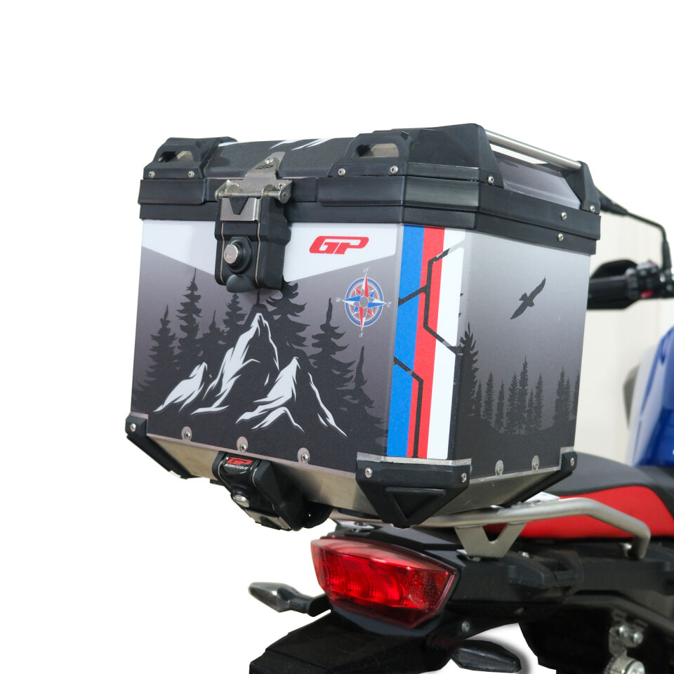GP Kompozit DSN06 Universal 37 lt Desenli Alüminyum Motosiklet Çantası