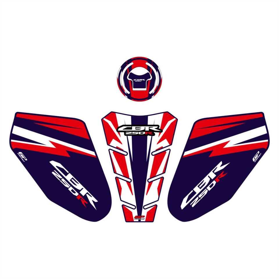 GP Kompozit Honda CBR250 2011-2012 Uyumlu Tank Pad Mavi