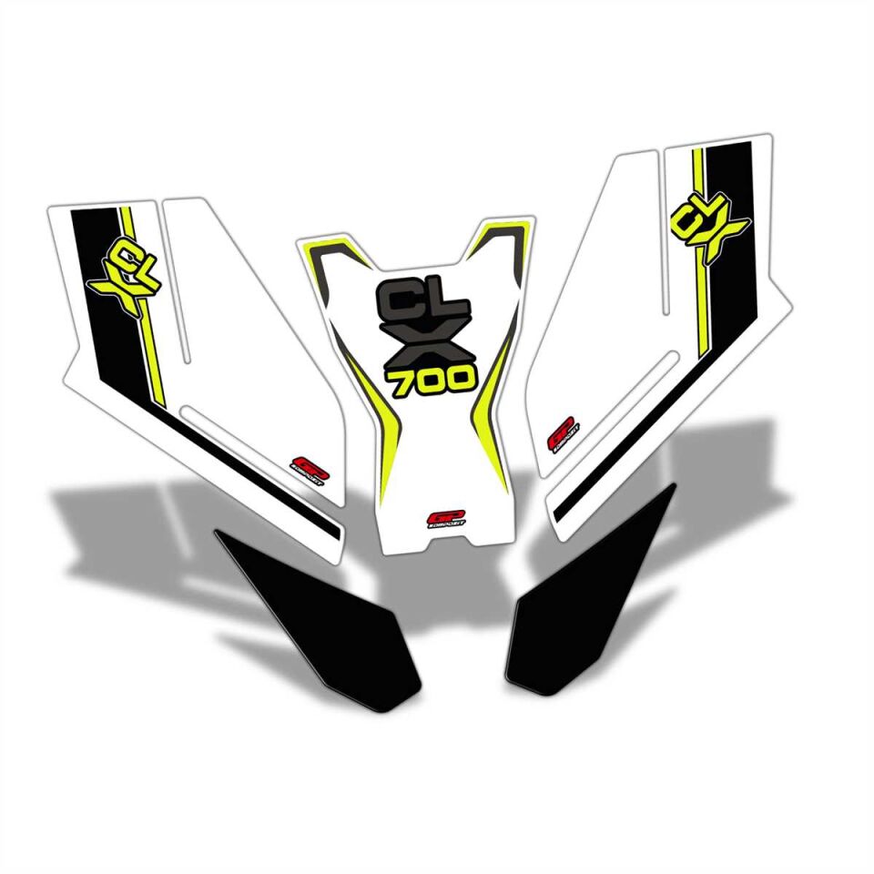 GP Kompozit CF Moto 700 CL-X 2022-2024 Uyumlu Tank Pad Seti Sarı