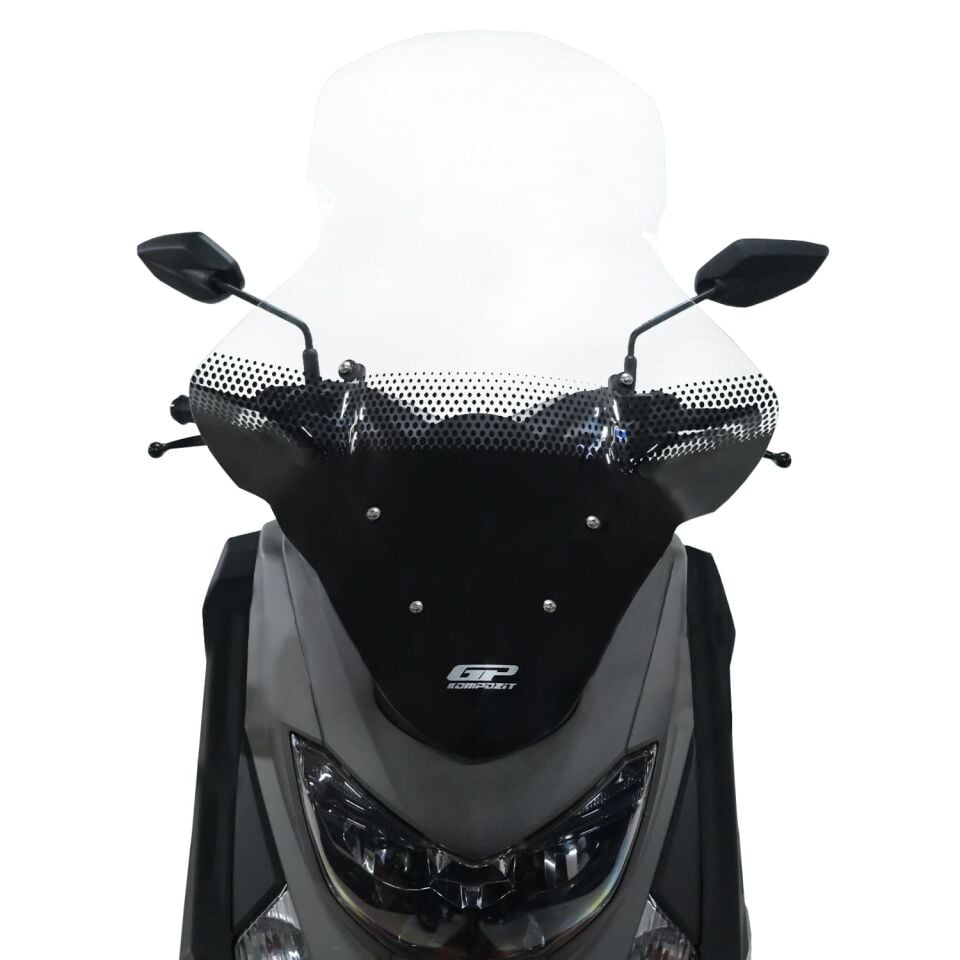GP Kompozit Yamaha NMAX 125 / 155 2015-2020 Uyumlu Baskılı Elcikli Ön Cam Şeffaf