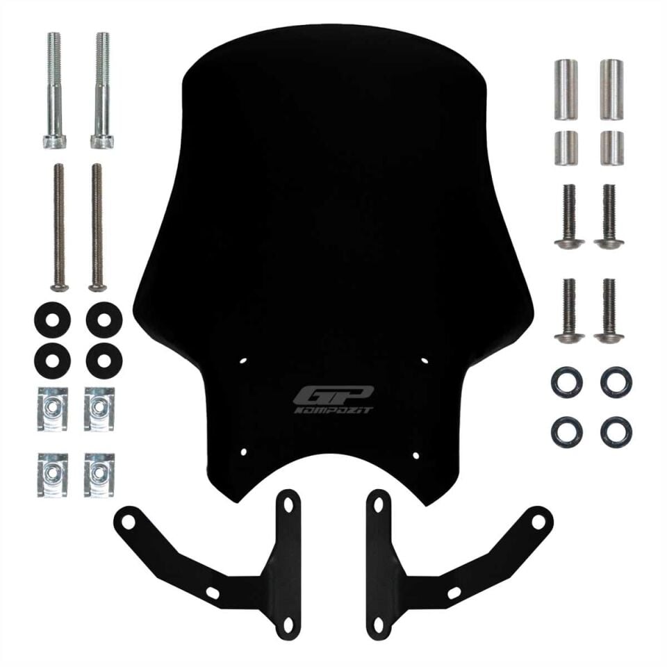 GP Kompozit Honda CB125R / CB250R 2018-2024 Uyumlu Tur Camı Siyah