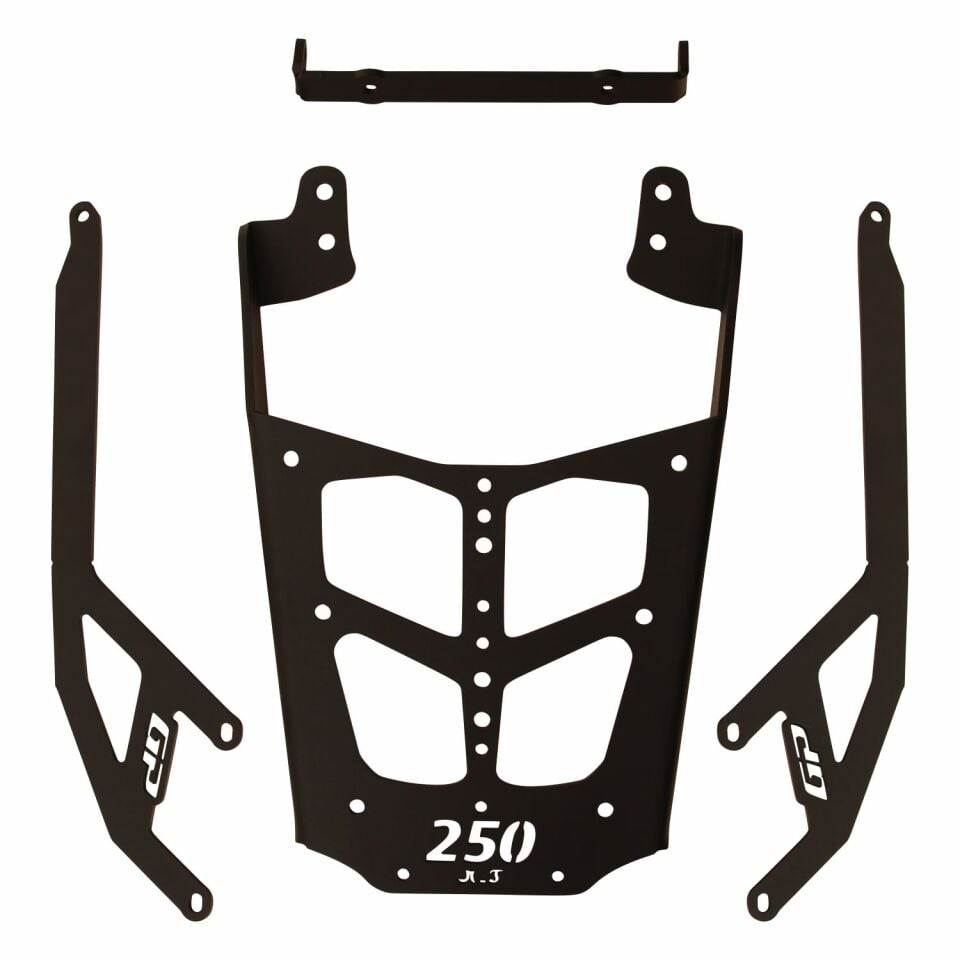 GP Kompozit Bajaj Pulsar F 250 2022-2026 Uyumlu Arka Çanta Demiri Siyah
