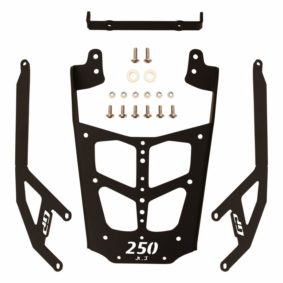 GP Kompozit Bajaj Pulsar F 250 2022-2026 Uyumlu Arka Çanta Demiri Siyah