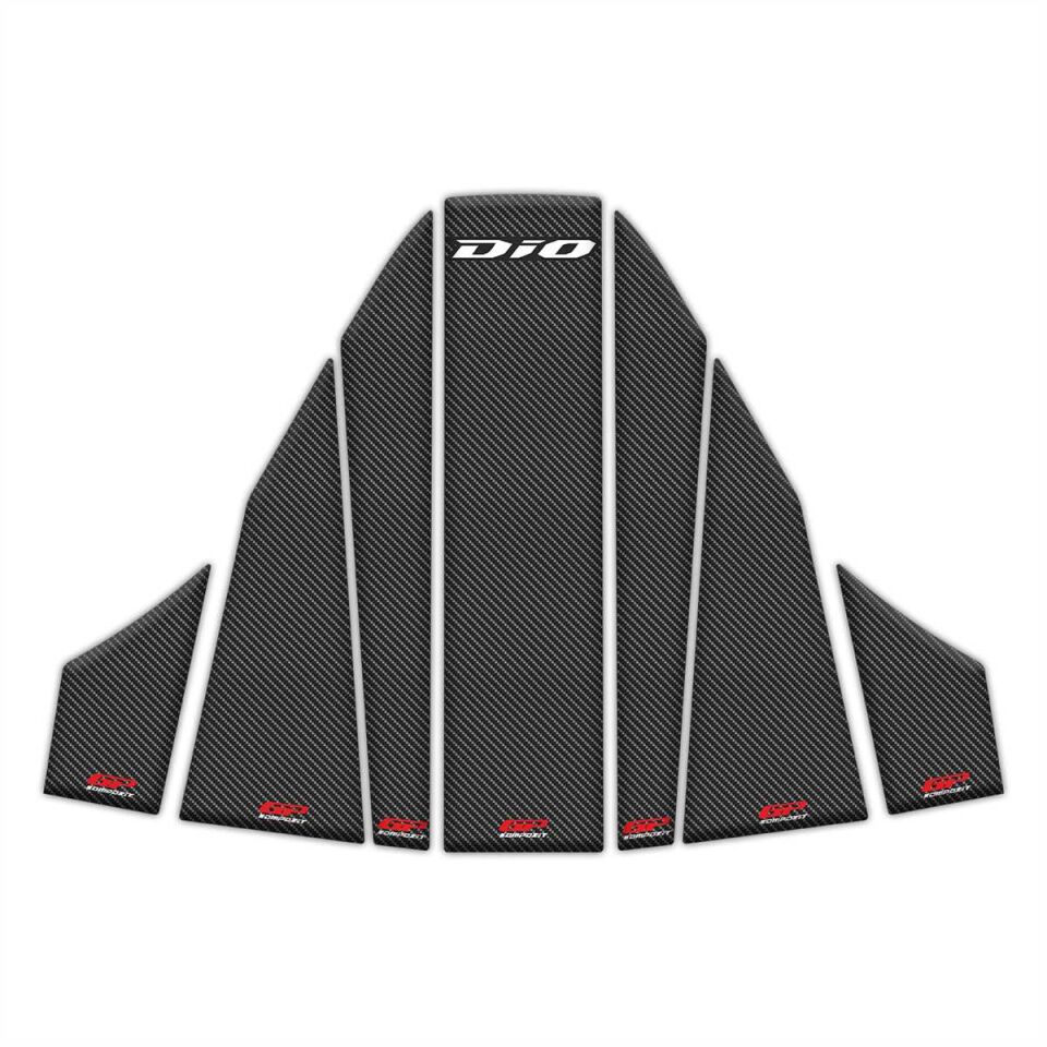 GP Kompozit Honda Dio 2021-2025 Uyumlu Tank Pad Seti Karbon