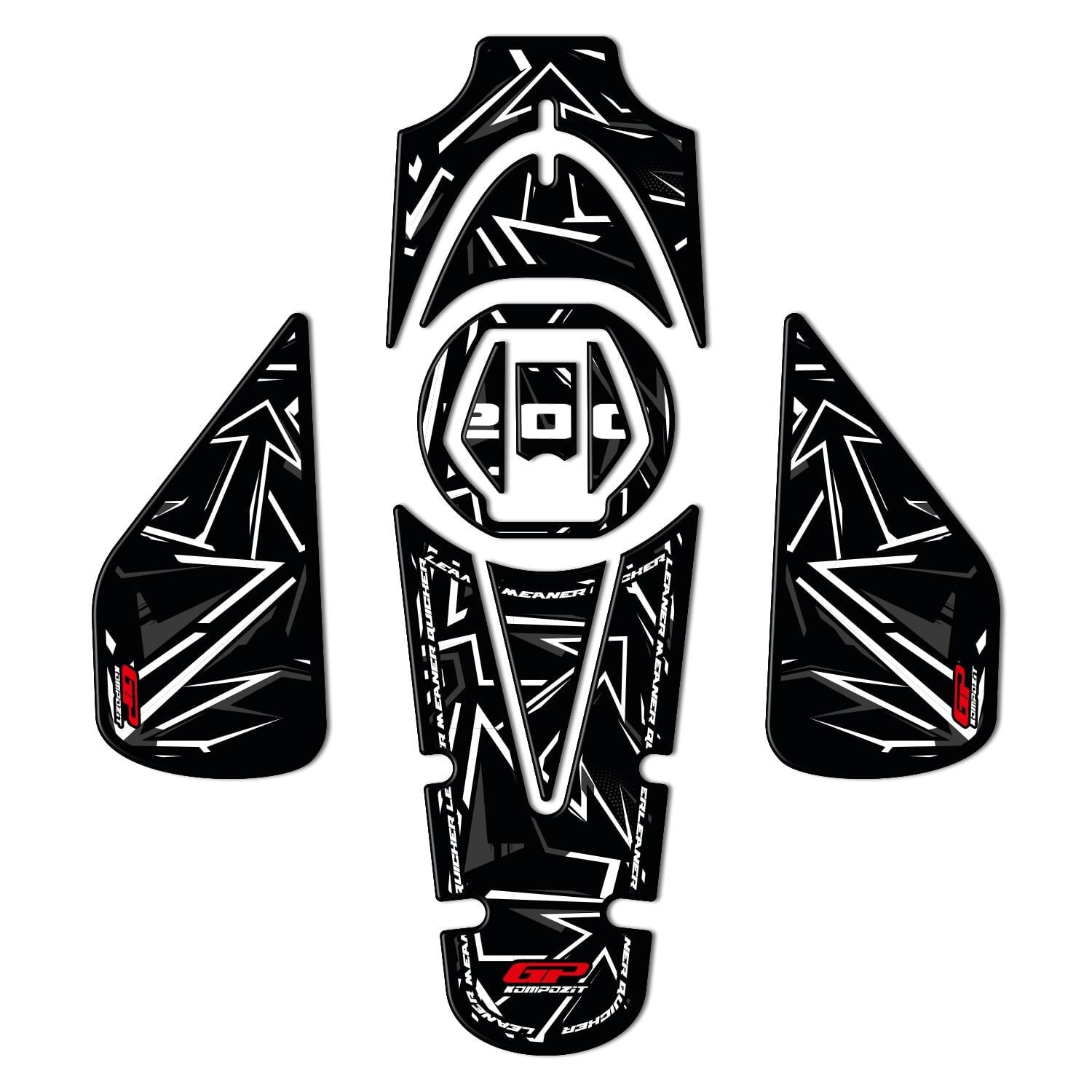 GP Kompozit Bajaj Pulsar NS 200 2011-2026 Uyumlu Tank Pad Seti Gri