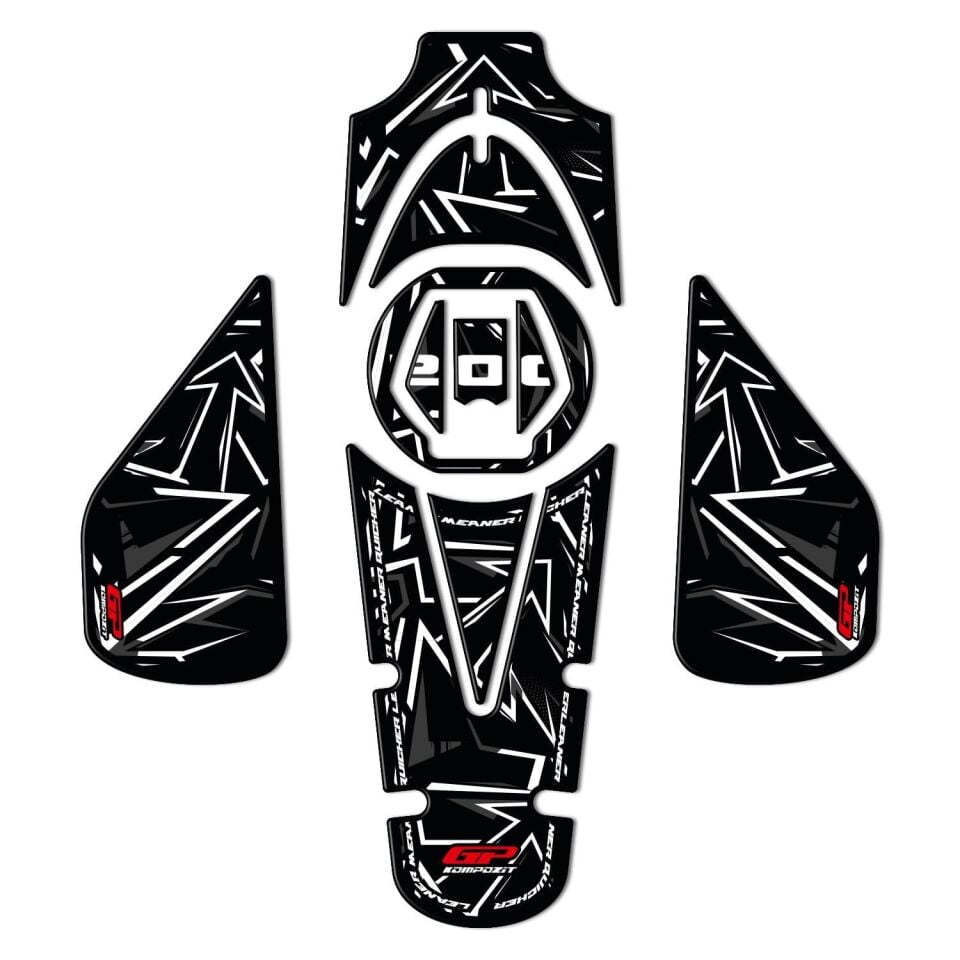 GP Kompozit Bajaj Pulsar NS 200 2011-2026 Uyumlu Tank Pad Seti Gri