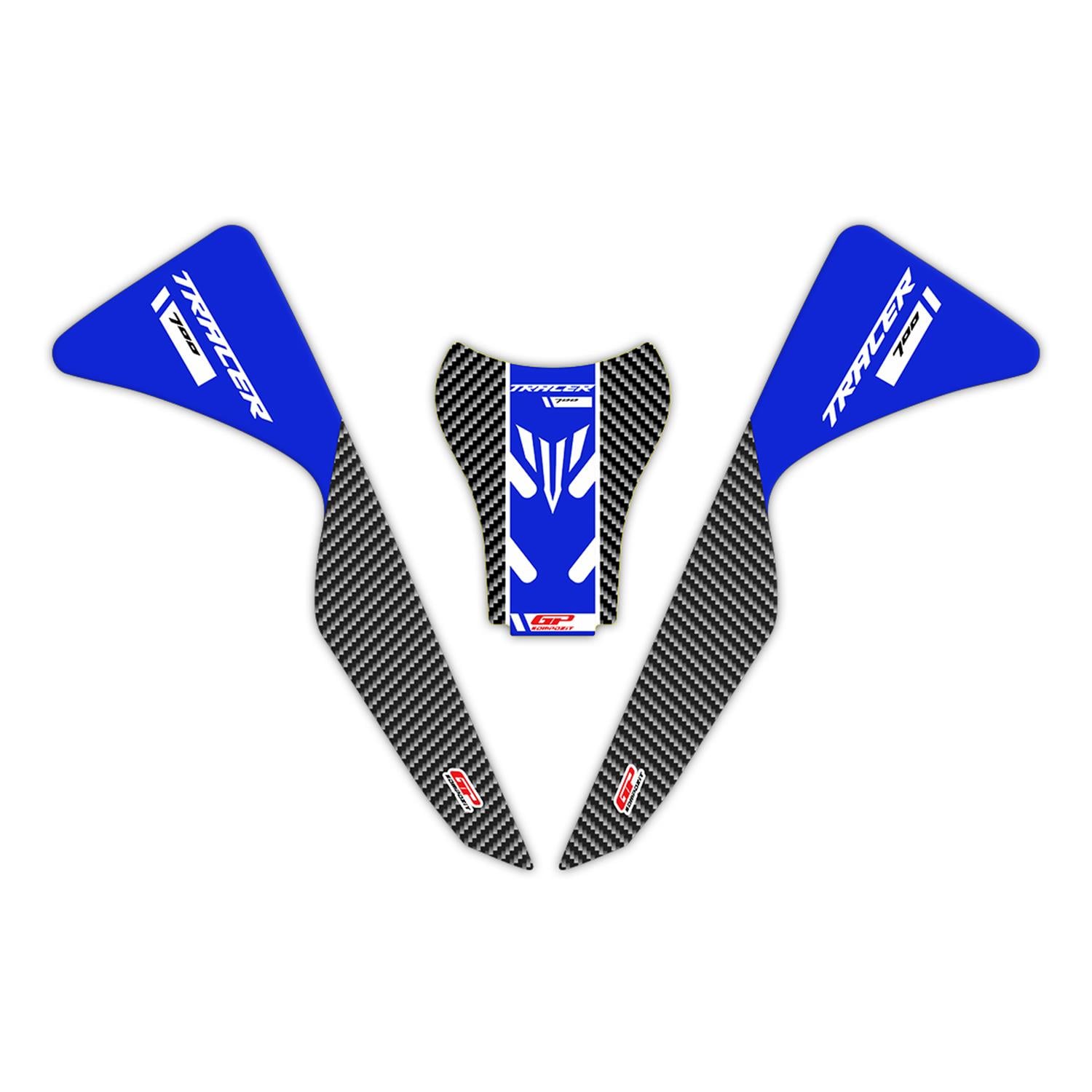 GP Kompozit Yamaha MT-07 Tracer 2020-2024 Uyumlu Tank Pad Seti Mavi